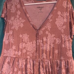 Torrid Pink Floral Blouse